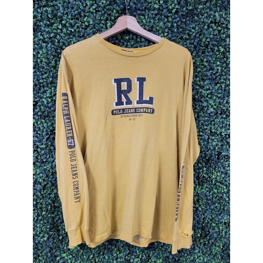 vtg Y2K POLO SPORT LONG SLEEVE Shirt L // vintage 90s casual Ralph Lauren tee